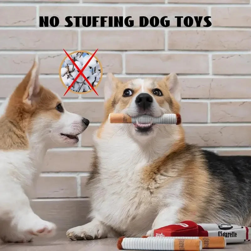 Interactive Plush Dog Toy - Creative Giggling Cigarette Design for Engaging Playtime and Chewing Fun, Ideal Gift for Pets