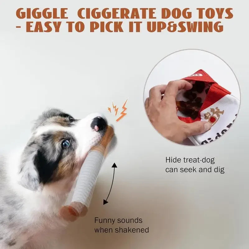 Interactive Plush Dog Toy - Creative Giggling Cigarette Design for Engaging Playtime and Chewing Fun, Ideal Gift for Pets